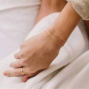 Free People Layered Gold Satellite Chain Bracelet